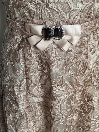 Phase Eight Latte & Cream Lace Dress -UK8