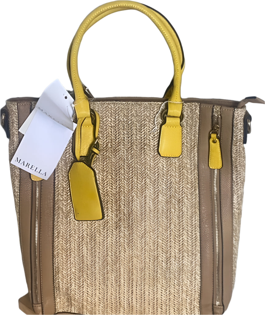 MARELLA Straw Bag - Yellow Handles