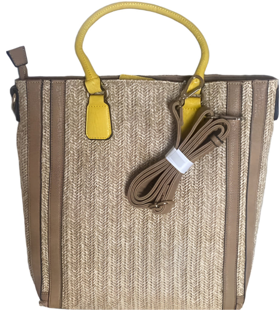 MARELLA Straw Bag - Yellow Handles