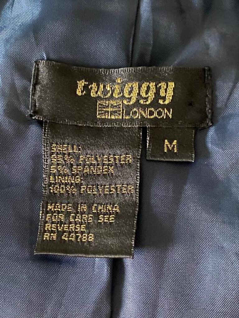 TWIGGY LONDON Navy Satin Jacket - UK M