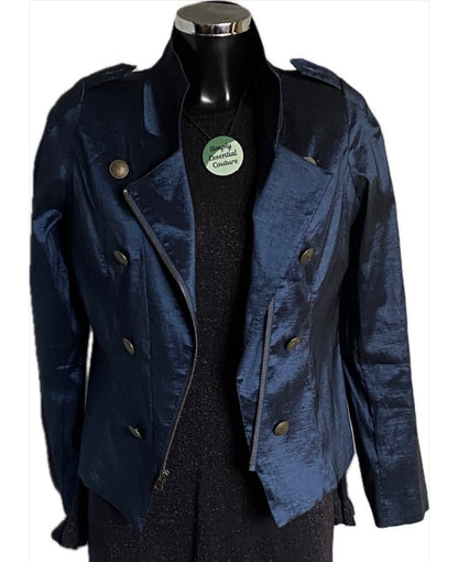 TWIGGY LONDON Navy Satin Jacket - UK M