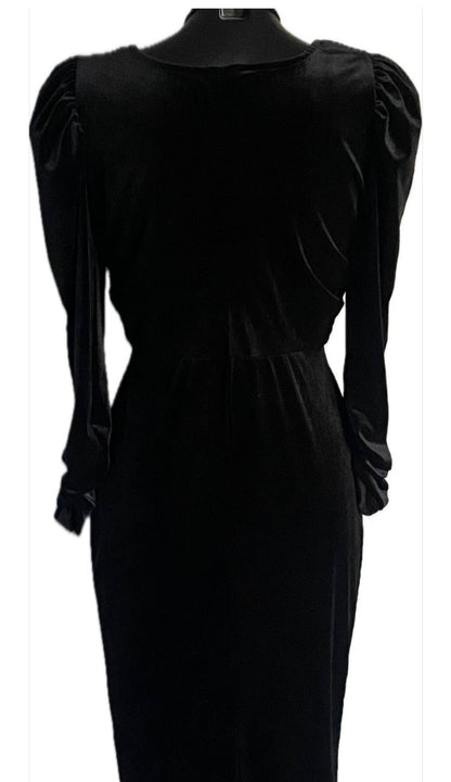 QUIZ Black Velvet Dress - Size UK14