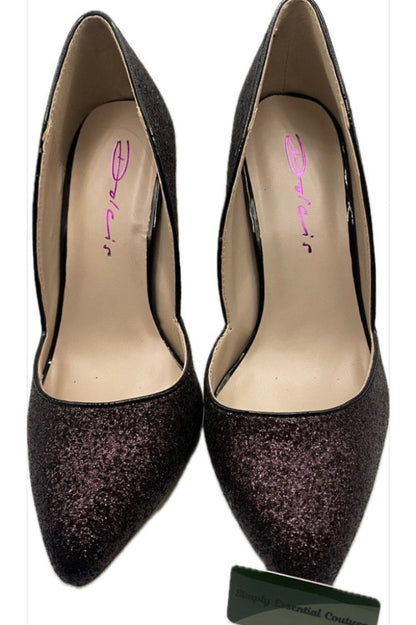 Dolcis Burgundy Glitter Shoes - Size UK6