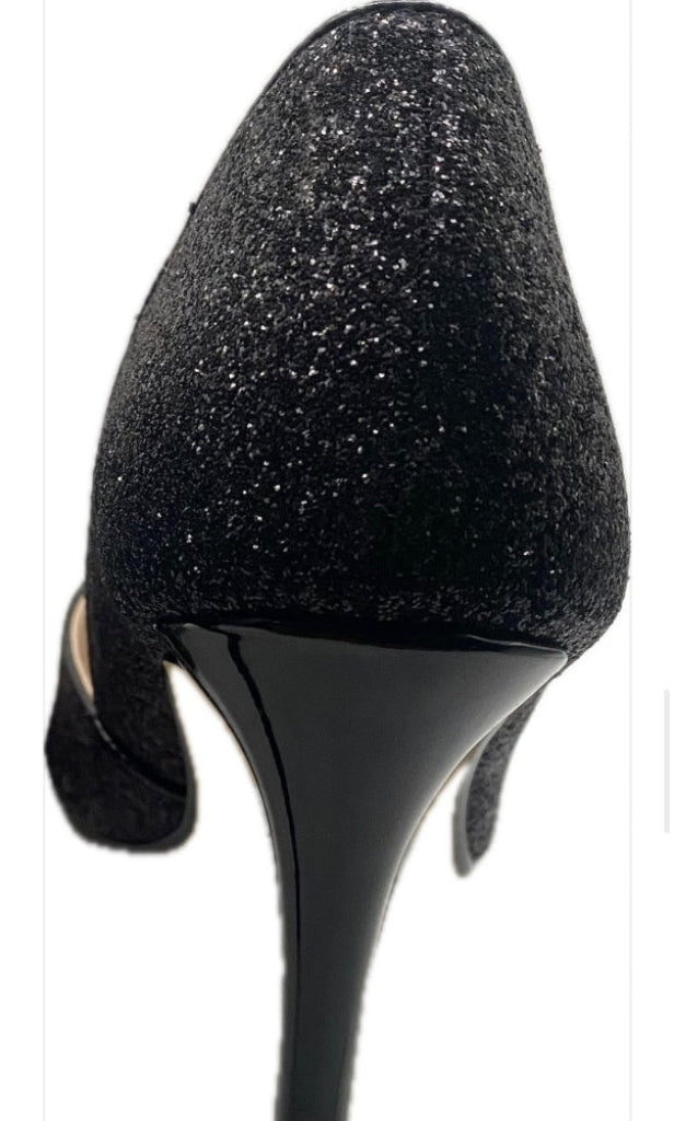 Dolcis Burgundy Glitter Shoes - Patent Heel