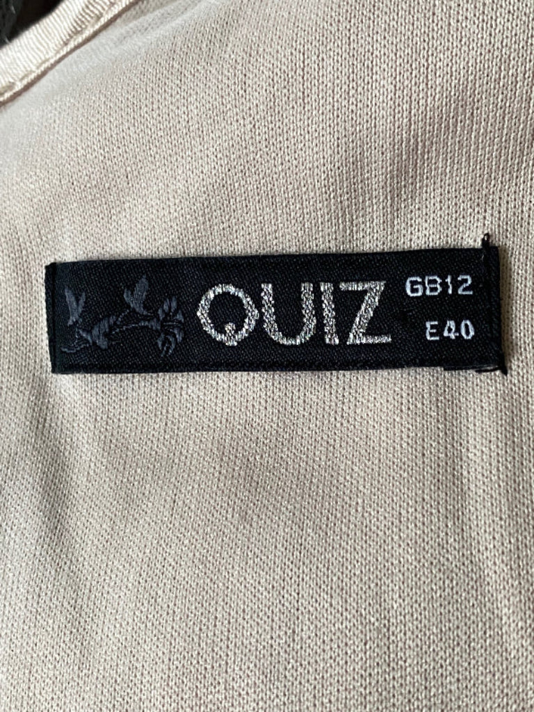 QUIZ Gold & Black Roses Dress - UK12