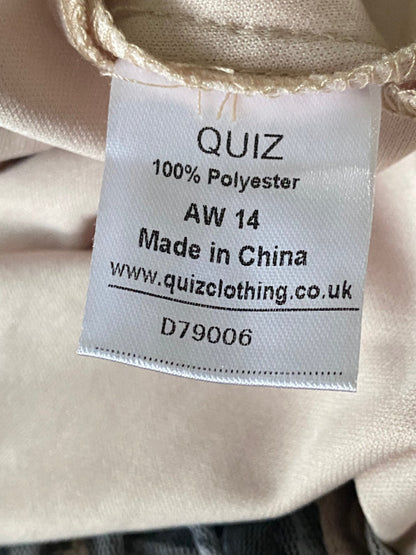 QUIZ Gold & Black Roses Dress - UK12
