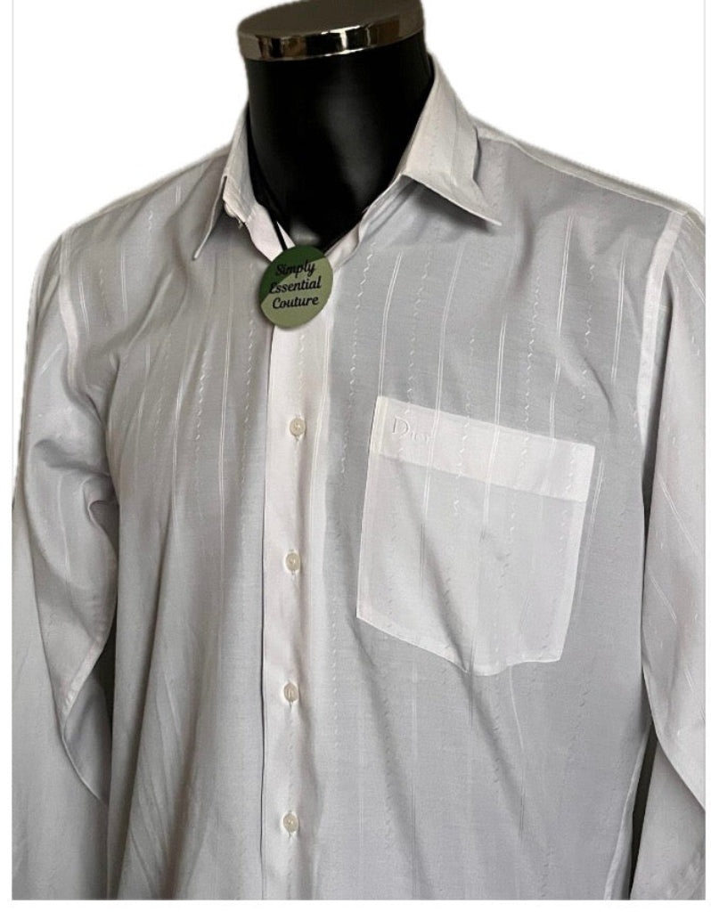 CHRISTIAN DIOR White Silk Shirt - UK L