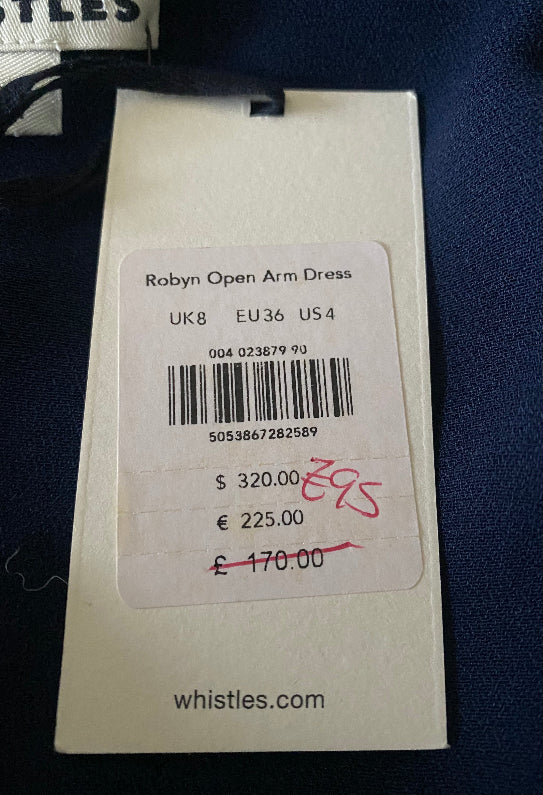 Whistles Navy Dress Size UK8 - NEW with Tags