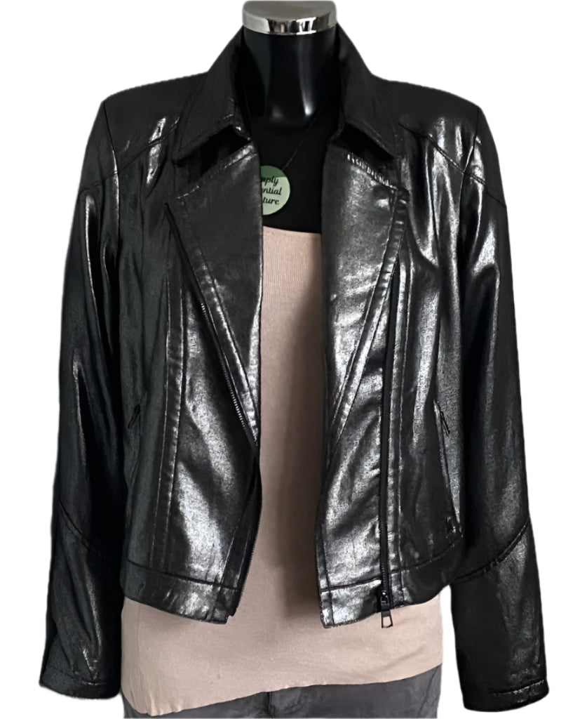 GUESS Gunmetal Shiny Jacket - UK M