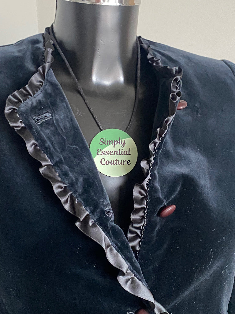 Max Mara Blue Velvet Jacket - UK8