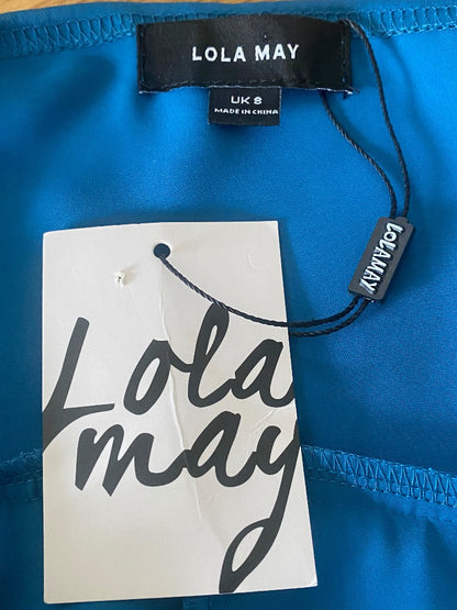 Lola May Royal Blue Satin-Look Dress Tag