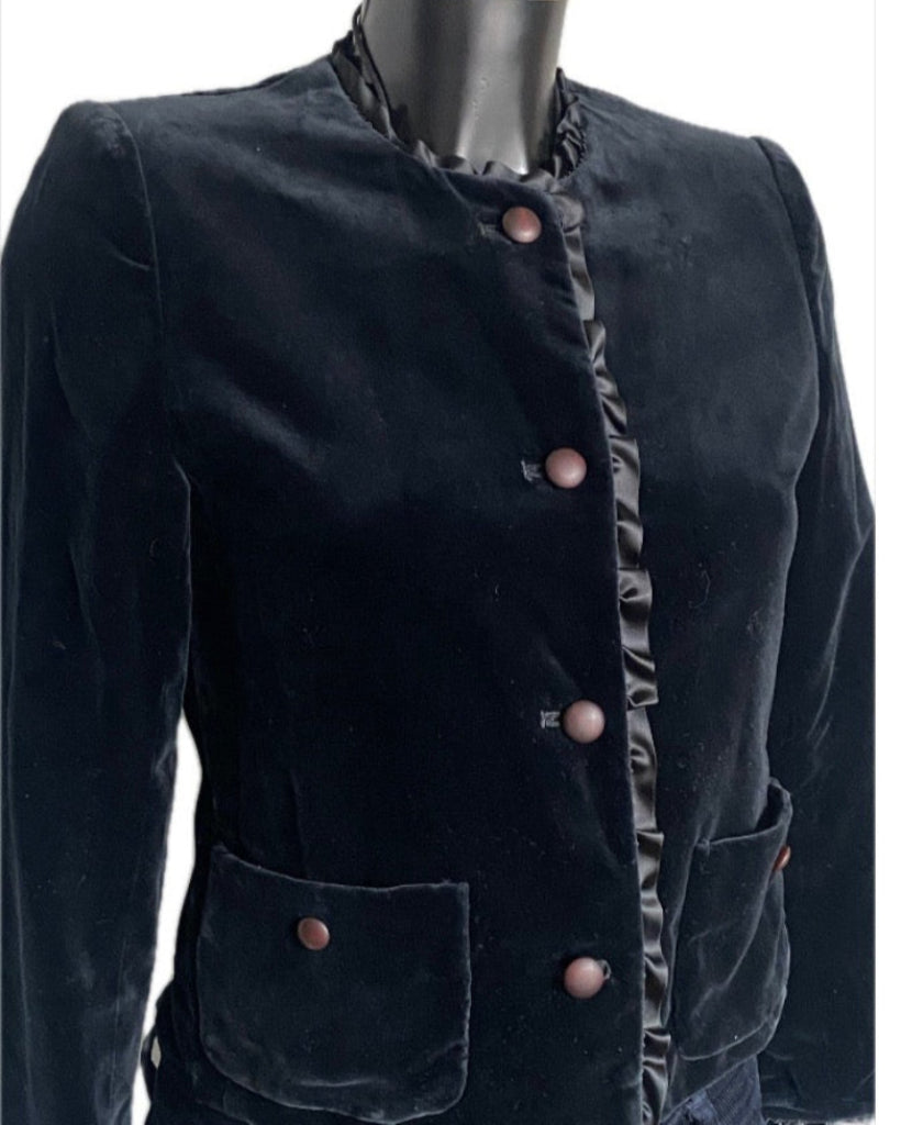 Max Mara Blue Velvet Jacket - UK8