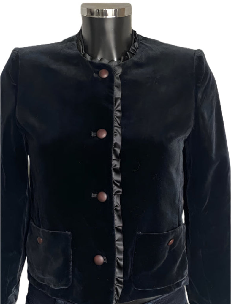 Max Mara Blue Velvet Jacket - UK8