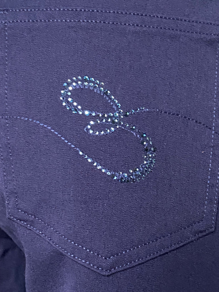 ESCADA Navy Jeans Swarovski Crystals