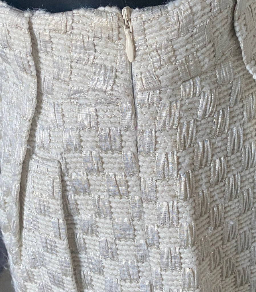 SEE by CHLOE Cream Woven Pattern Skirt - UK8