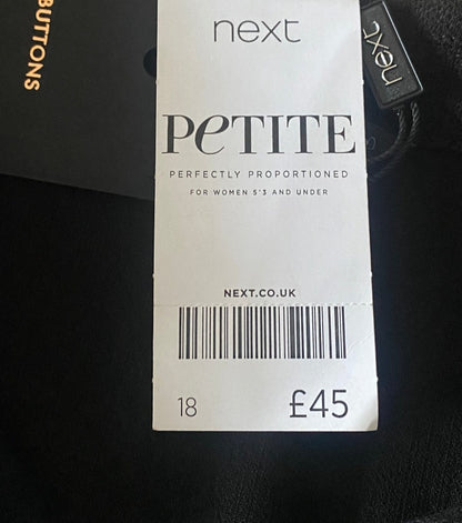 Next Petite Black Dress size UK18 NEW with Tags