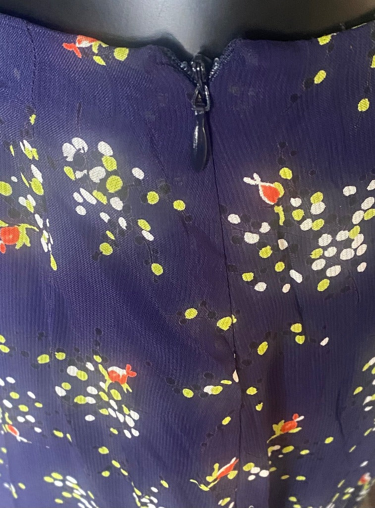 MOSCHINO Navy Floral Skirt - UK14