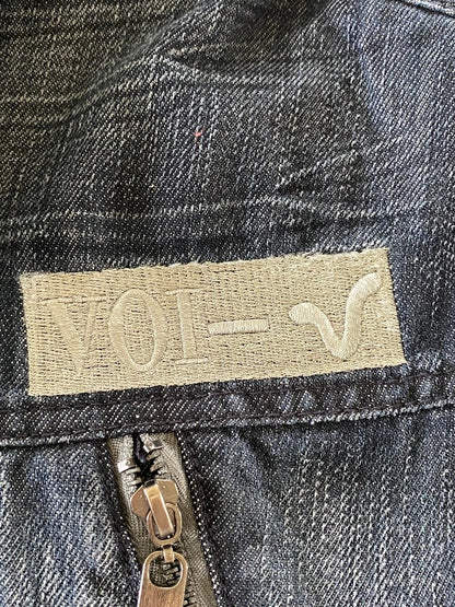 VOI Retro Blue Denim Shorts - Size UK12 