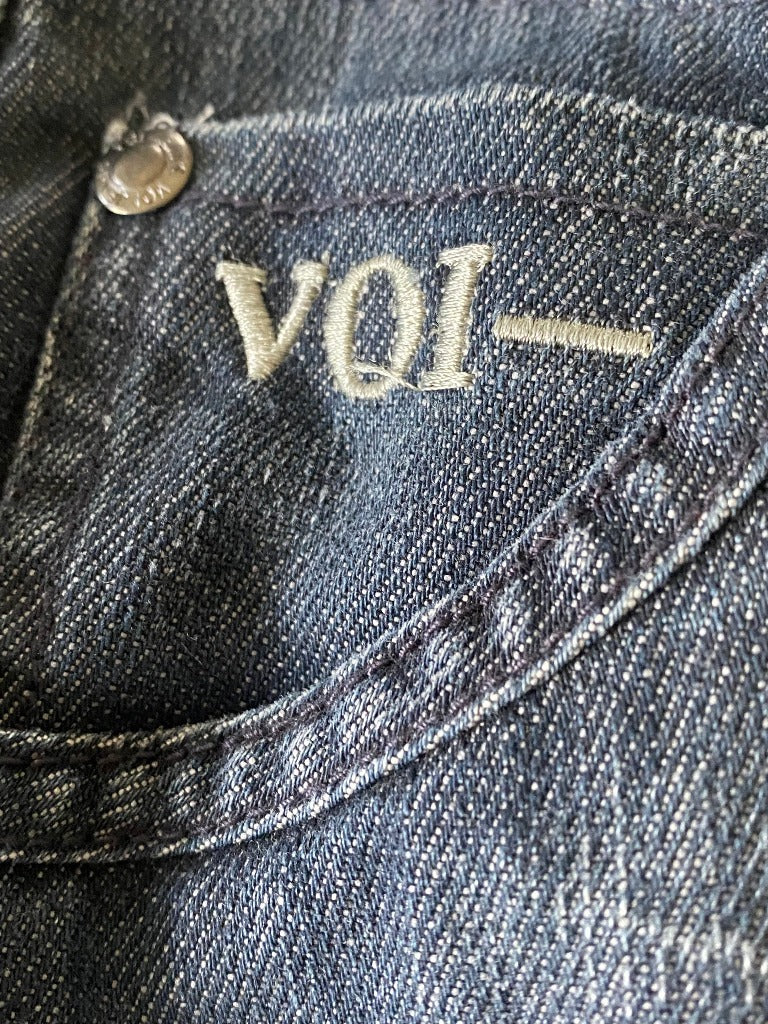 VOI Retro Blue Denim Shorts - Size UK12 