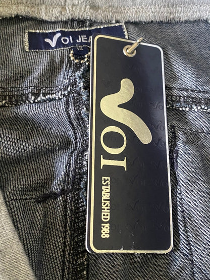 VOI Retro Blue Denim Shorts - Size UK12 