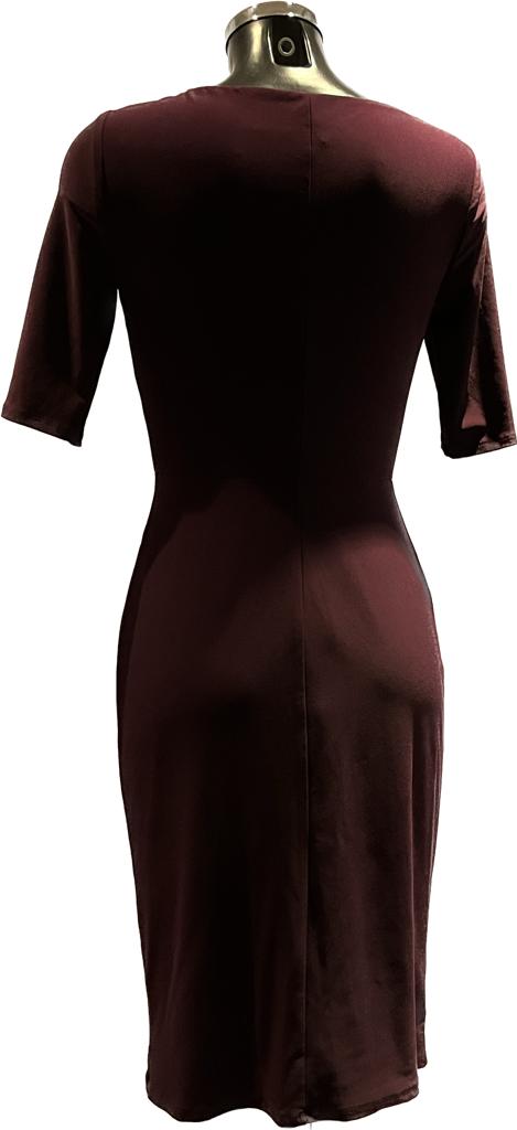 LAUREN Burgundy Dress - Size UK 10