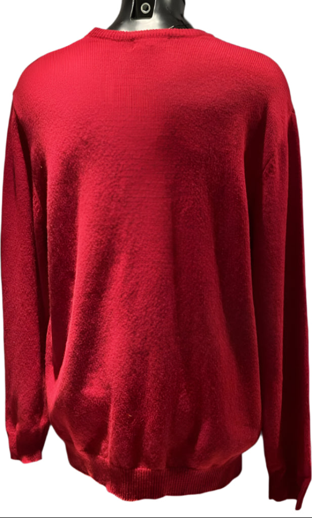 ROOK TAVERNER Red Lambswool Jumper - Size XXL