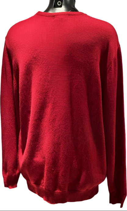 ROOK TAVERNER Red Lambswool Jumper - Size XXL