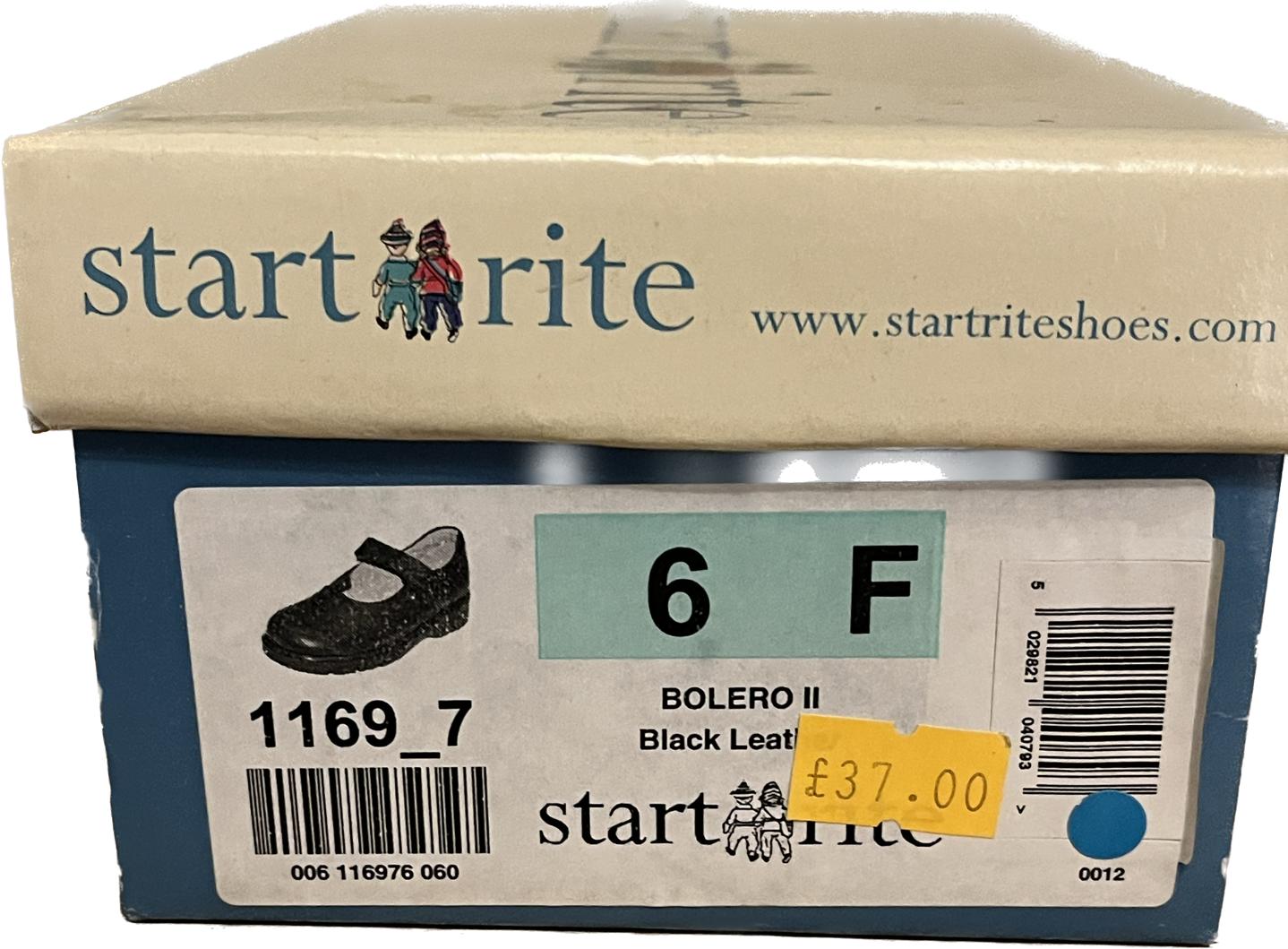 Start-Rite Girl's Bolero Black Leather Shoes size UK6F  NEW in Box