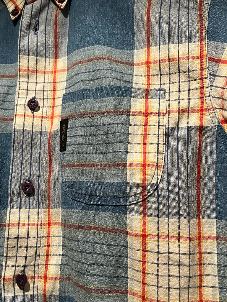 Armani Junior Blue/White Checked Shirt, Age 13 yrs - Pre-loved
