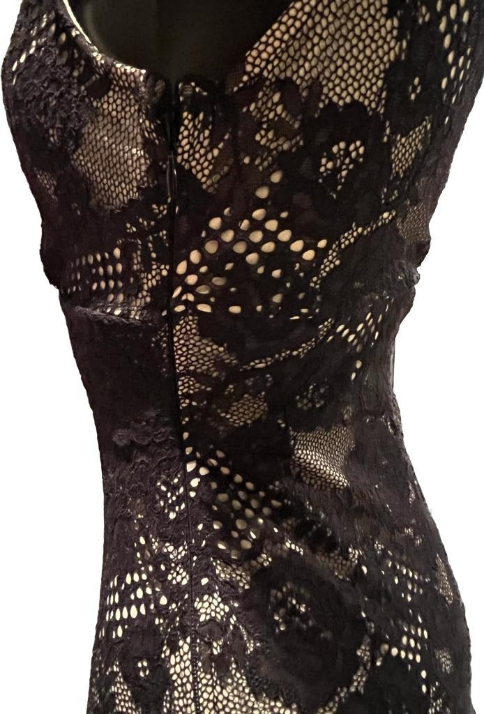 Lipsy Black Lace Dress - Size 10