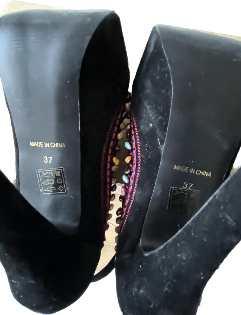 Office black suede shoes  -  UK4 - NEW in Box