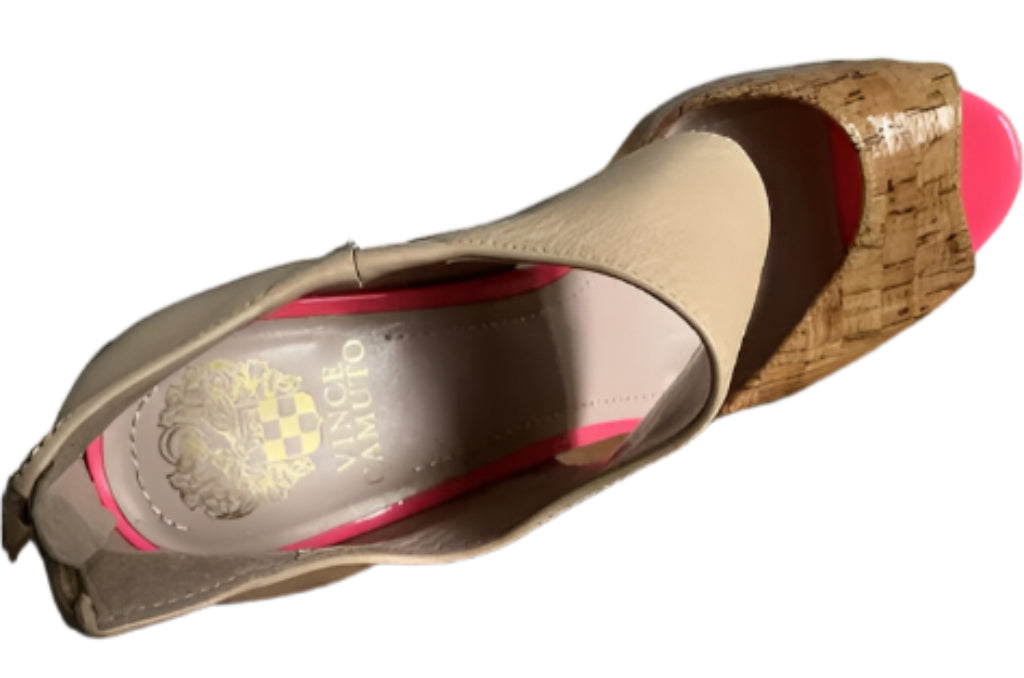 Vince Camuto Cream Leather Sandals - UK6