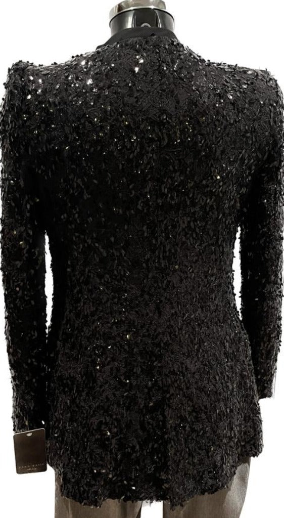 Zara Black Sequinned Jacket  - Size M
