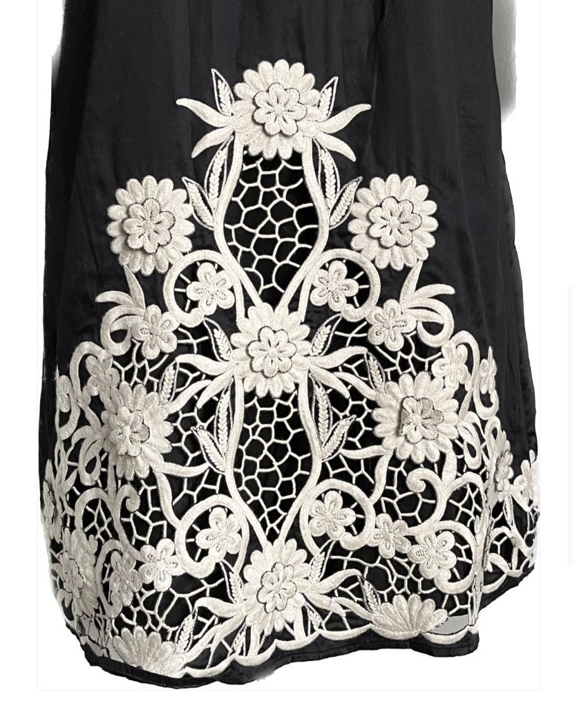 Monsoon Black and White Dress - UK14 - Pre-loved in great condition