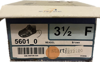 Start-Rite Brown boys Weasel  Sandals size UK3.5F. NEW in Box