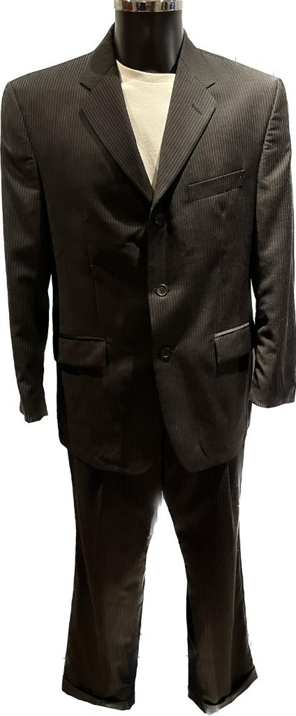 Calvin Klein S/B Black Pinstripe Suit 