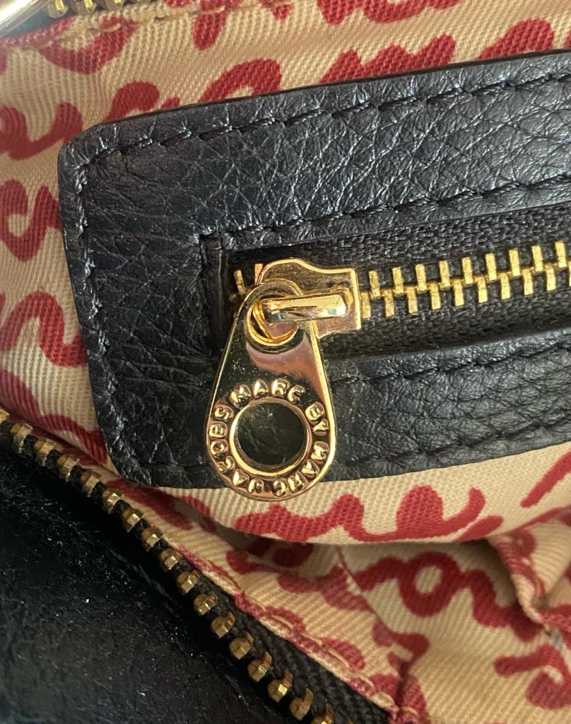 MARC JACOBS Black Leather Wristlet Bag