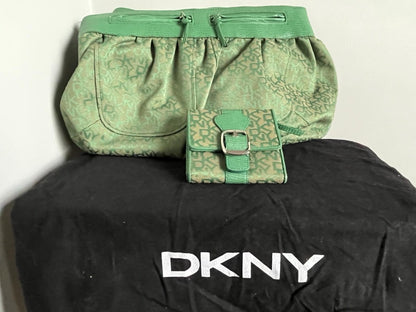 DKNY Green Monogram Bag & Purse - Pre-loved