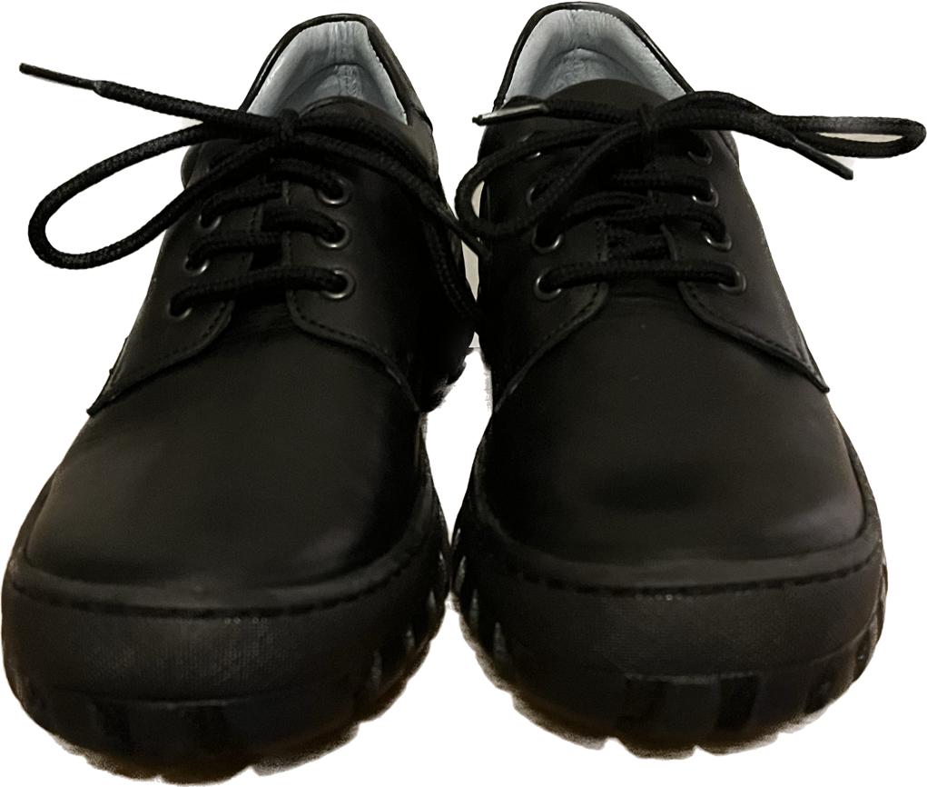 Petasil Black LARRY Leather Shoes size UK1  NEW in Box