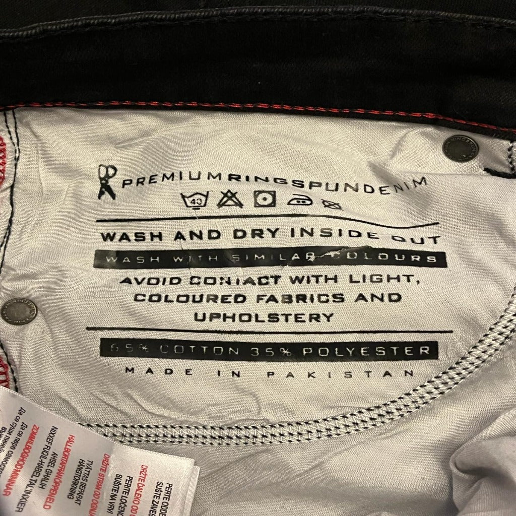 Ringspun Black Jean W34 - Wash Label