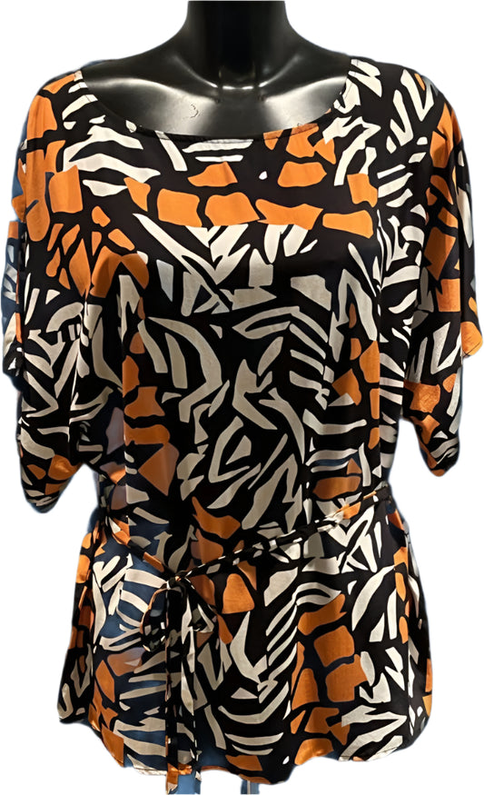 French Connection Black/Multi Top - UK M