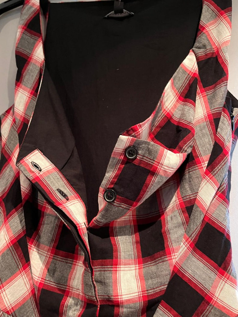 Warehouse Black & Red Check Dress UK6 