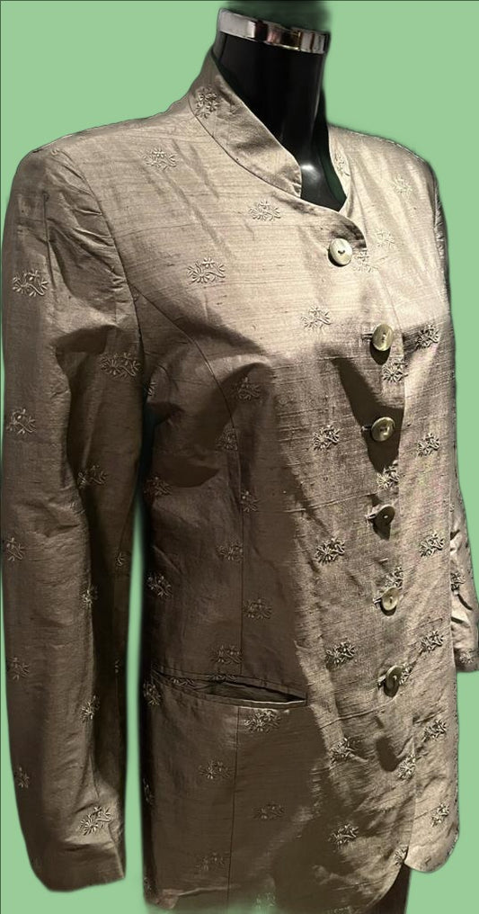 Hobbs  Green Silk Jacket  - Size UK14 - Pre-loved
