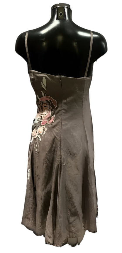 Coast Brown Dress with Flower - UK12