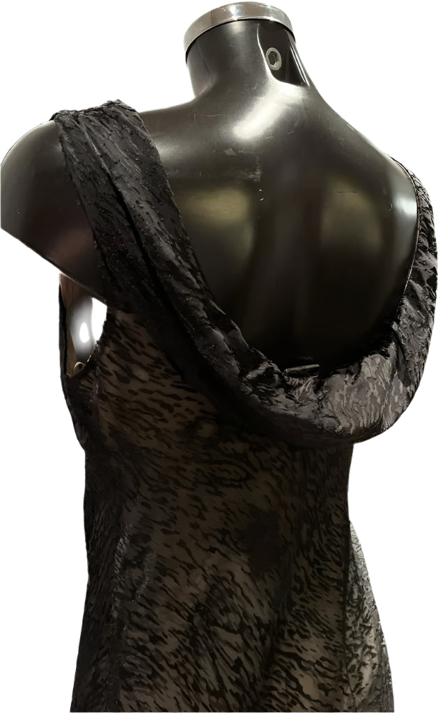 MONSOON Long Black Lace Dress - UK12