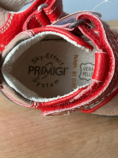 Primigi Boys Red Leather sandals, Size UK4 infant EU20 US6. NEW in Box