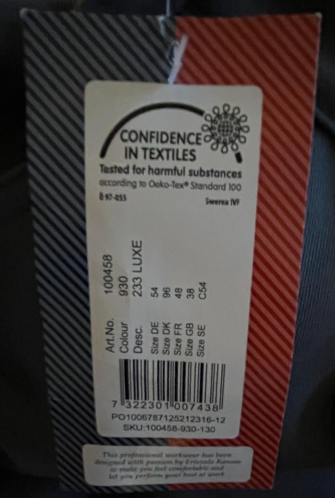 FRISTADS Grey Work Trousers - Sizing