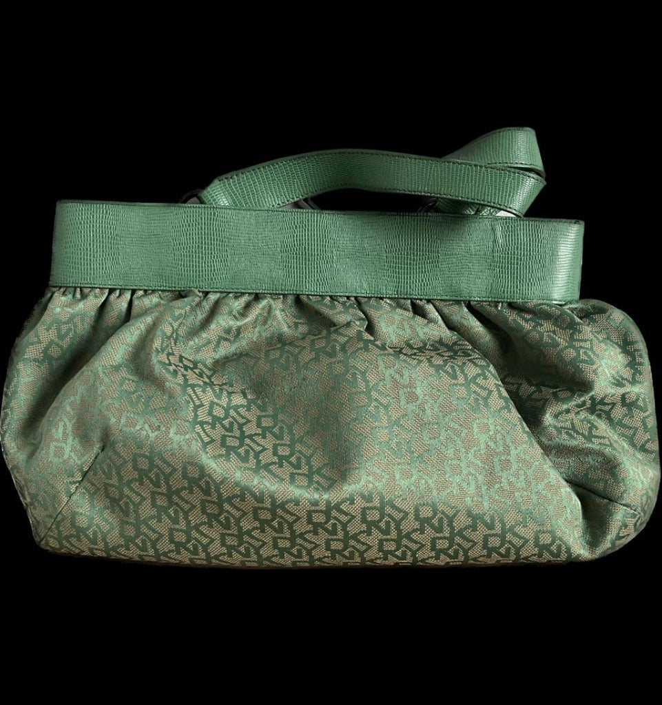 DKNY Green Monogram Bag & Purse - Pre-loved