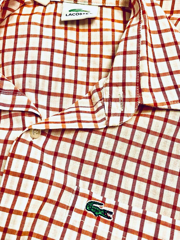 LACOSTE Boys Check Shirt  - Age 10yrs