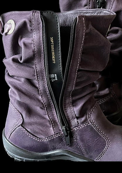 Ecco Childrens Leather Boots Purple Size EU 35 UK 2.5 - Brand New in Box